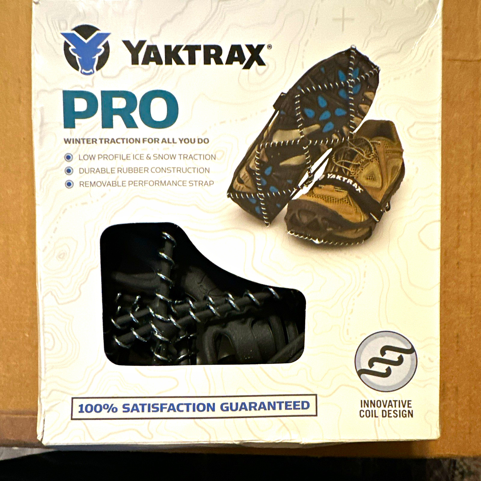 Yaktrax Pro Ice Traction Cleats XL Black w/ Removable Performance Strap