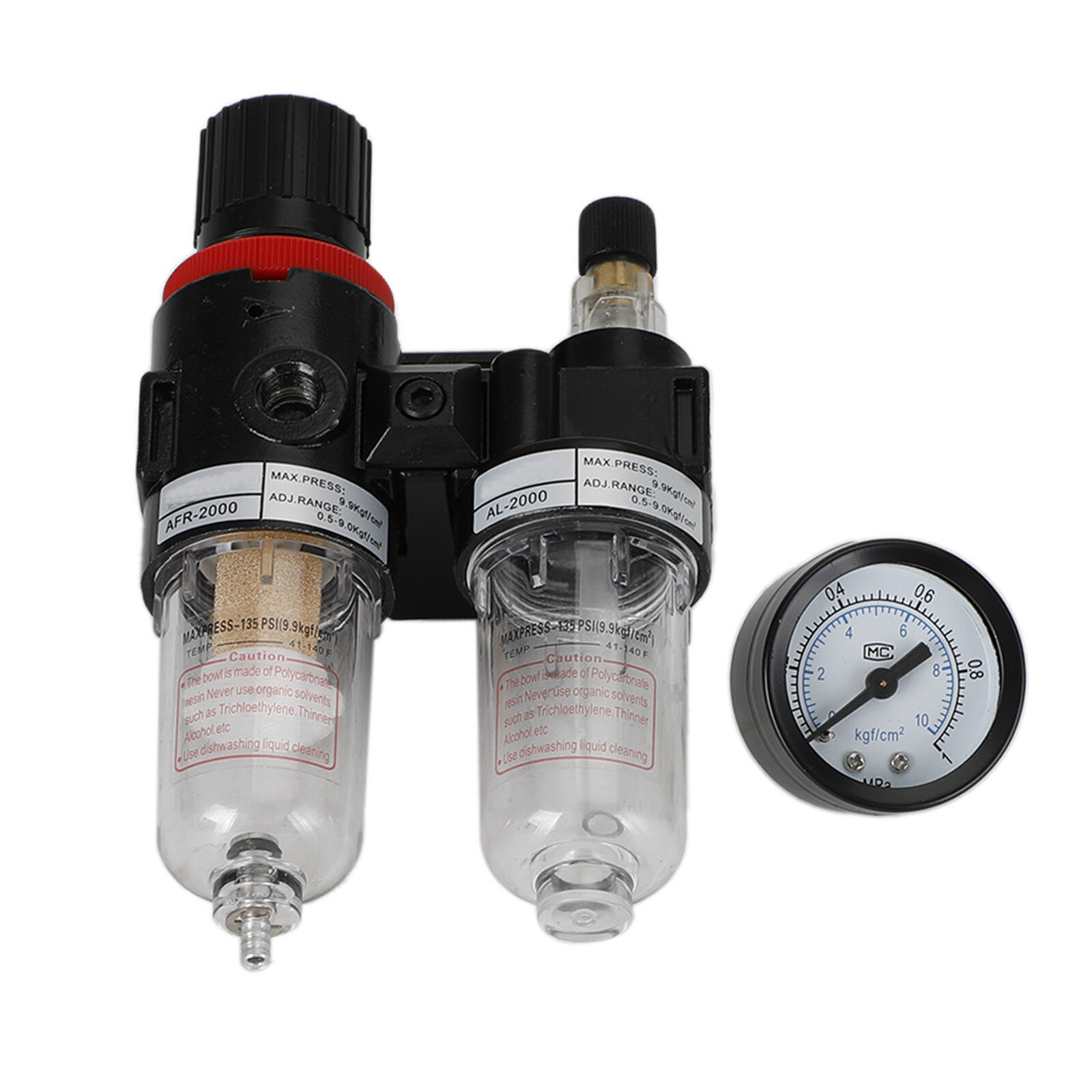 AFC-2000 Pneumatic Air Compressor FilterRegulator Moisture Trap Pressure Gauge B