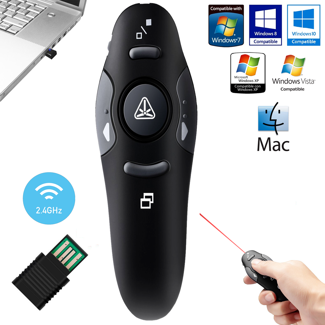 Wireless Power point Presentation Remote USB PPT Presenter Laser Pointer Clicker