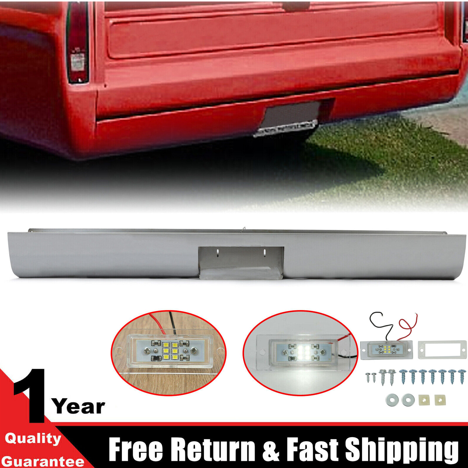 Rear Roll pan w/Plate Box Center & Light Fits 1967-72 Ford F100  Fleetside Steel
