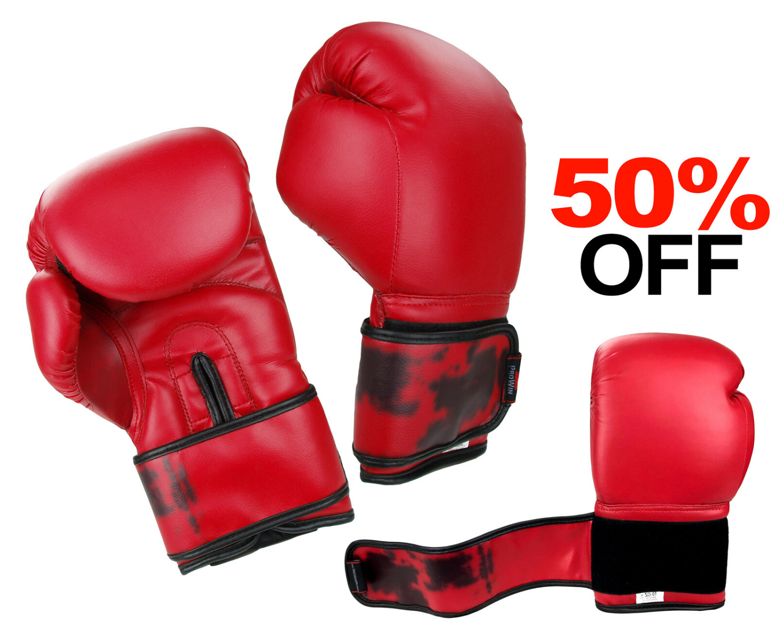 Red Boxing Gloves, Martial Arts Kickboxing Muay Thai Training Sparring Gloves