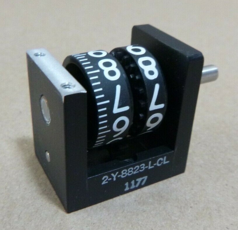 DURANT EATON 2-Y-8823-L-CL 2-WHEEL ROTARY MECHANICAL COUNTER 0 TO 9