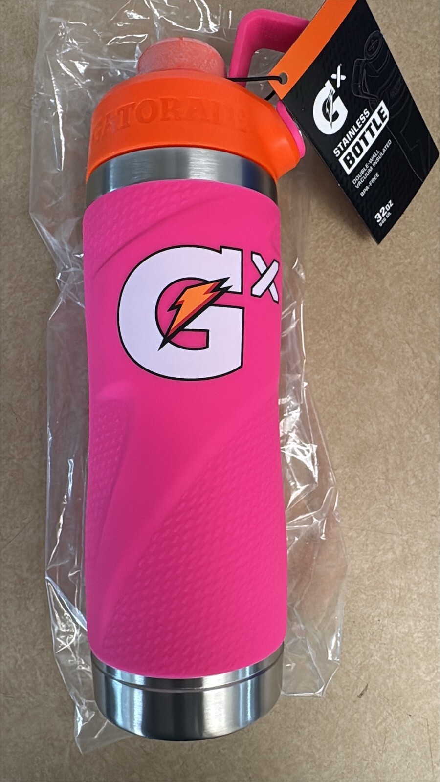 Gatorade Gx Stainless Steel Bottle, 32Oz - Pink - New - Retail Price $44.99