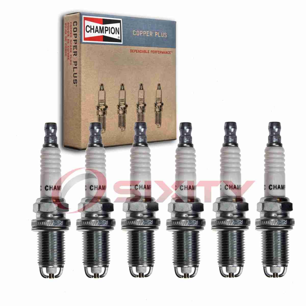 6 pc Champion Copper Plus Spark Plugs for 2000 BMW 323Ci Ignition Secondary  td