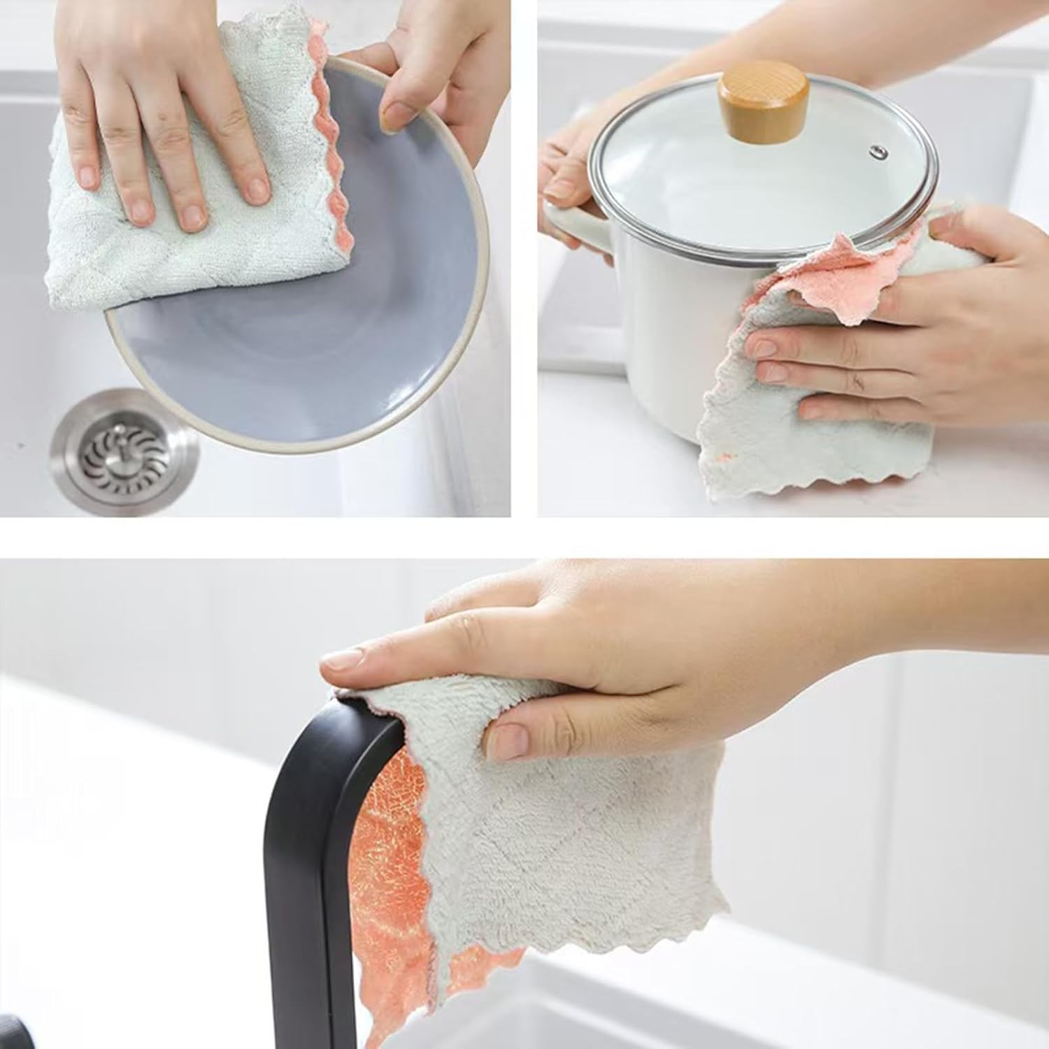 24 Pack Kitchen Dish Cloths Towels, Super Soft and Absorbent Multicolor...