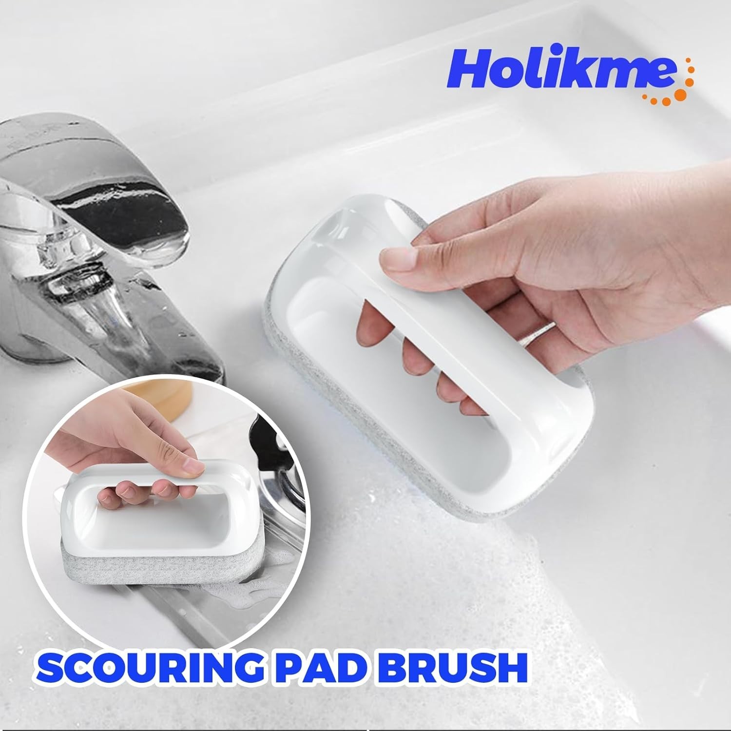 6 Pack Dish Brush with Handle Kitchen Cleaning Brush Set for Pot, Pan, K