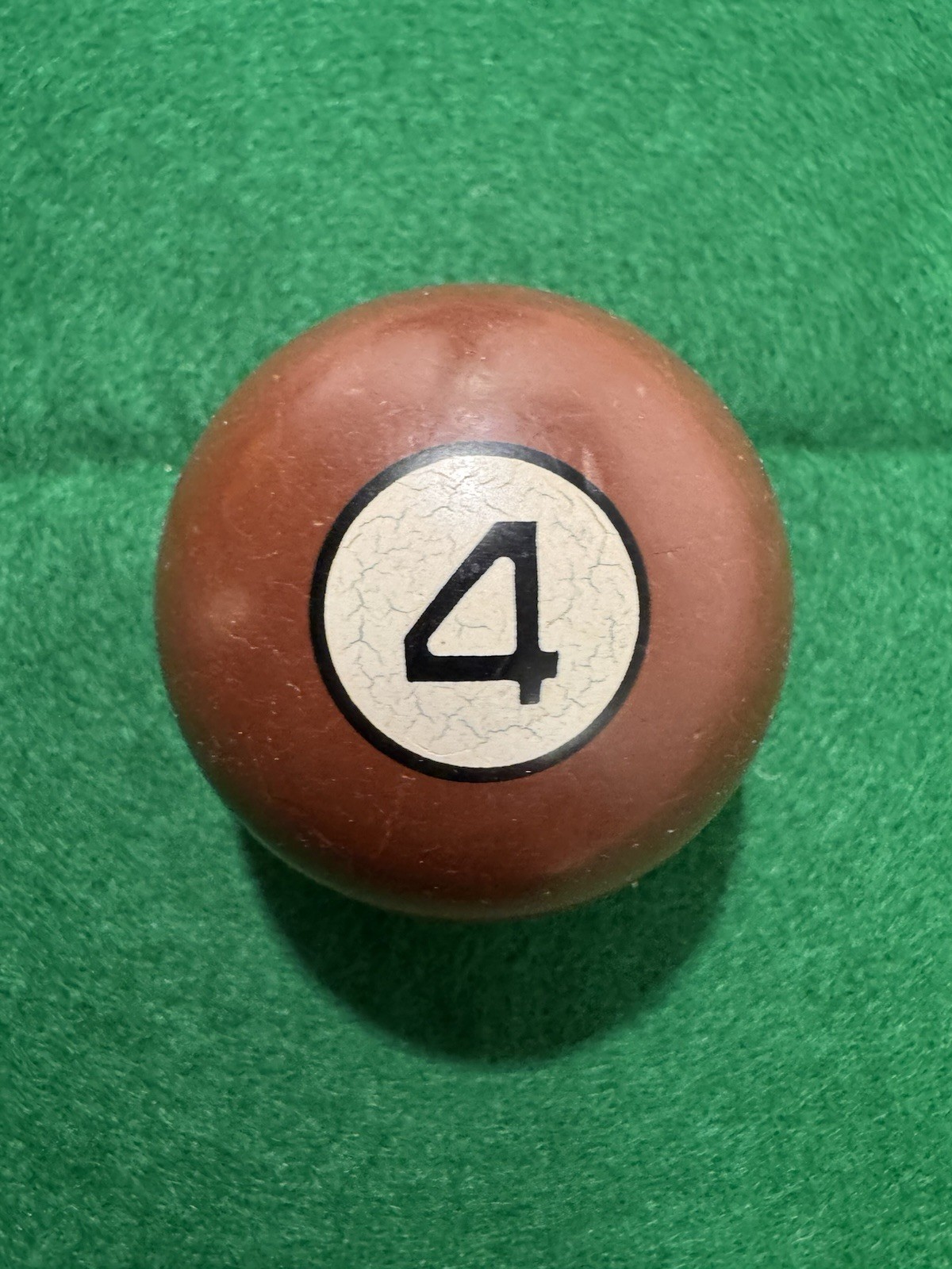 Vintage “Clay” Billiard Pool Ball Solid Brown #4 Collectible