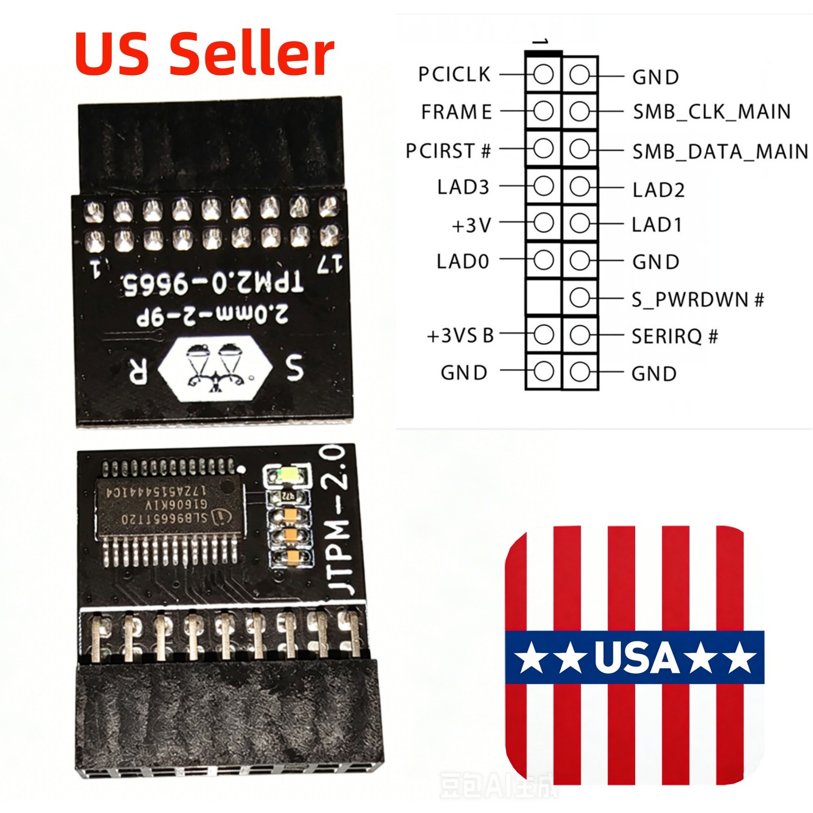 TPM 2.0 18-Pin Module for ASRock Win11 Ready Security Board for Infineon Updat