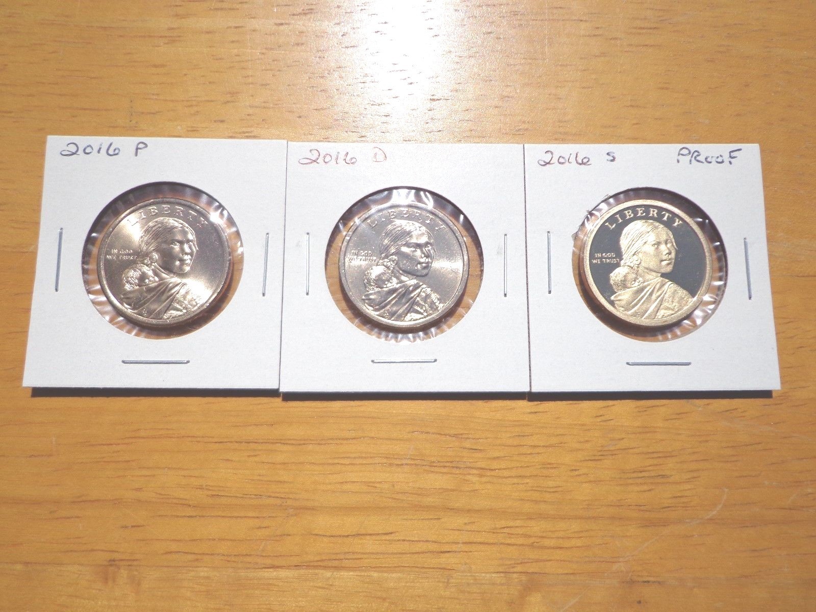 2016 P D S Sacagawea Dollar Proof Native American PDS 3 Coin Set Lot