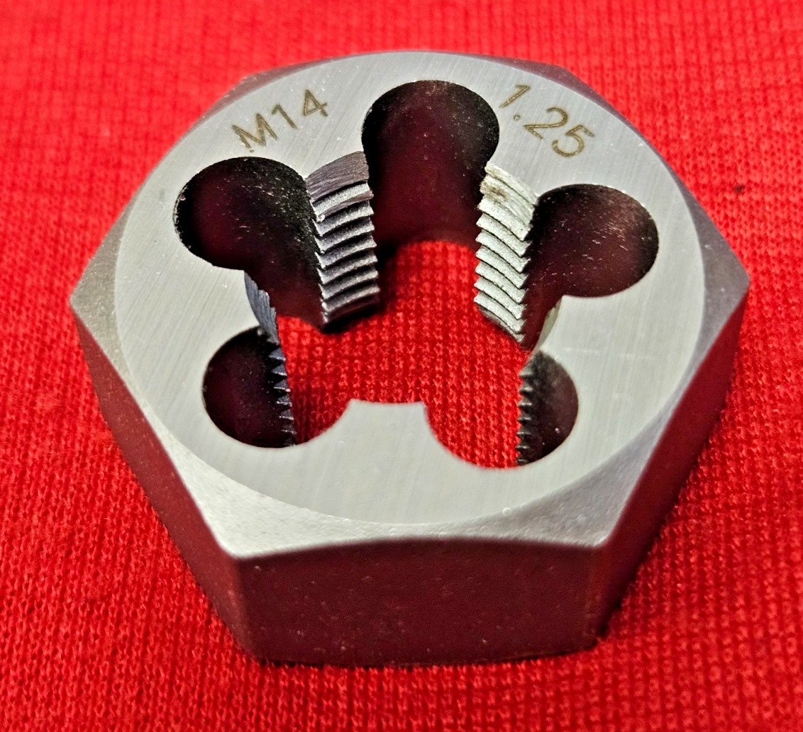 M14 X 1.25 Metric 1.06 " Hex Rethrd Die 14MM Carbon Steel 419-14125 A-1