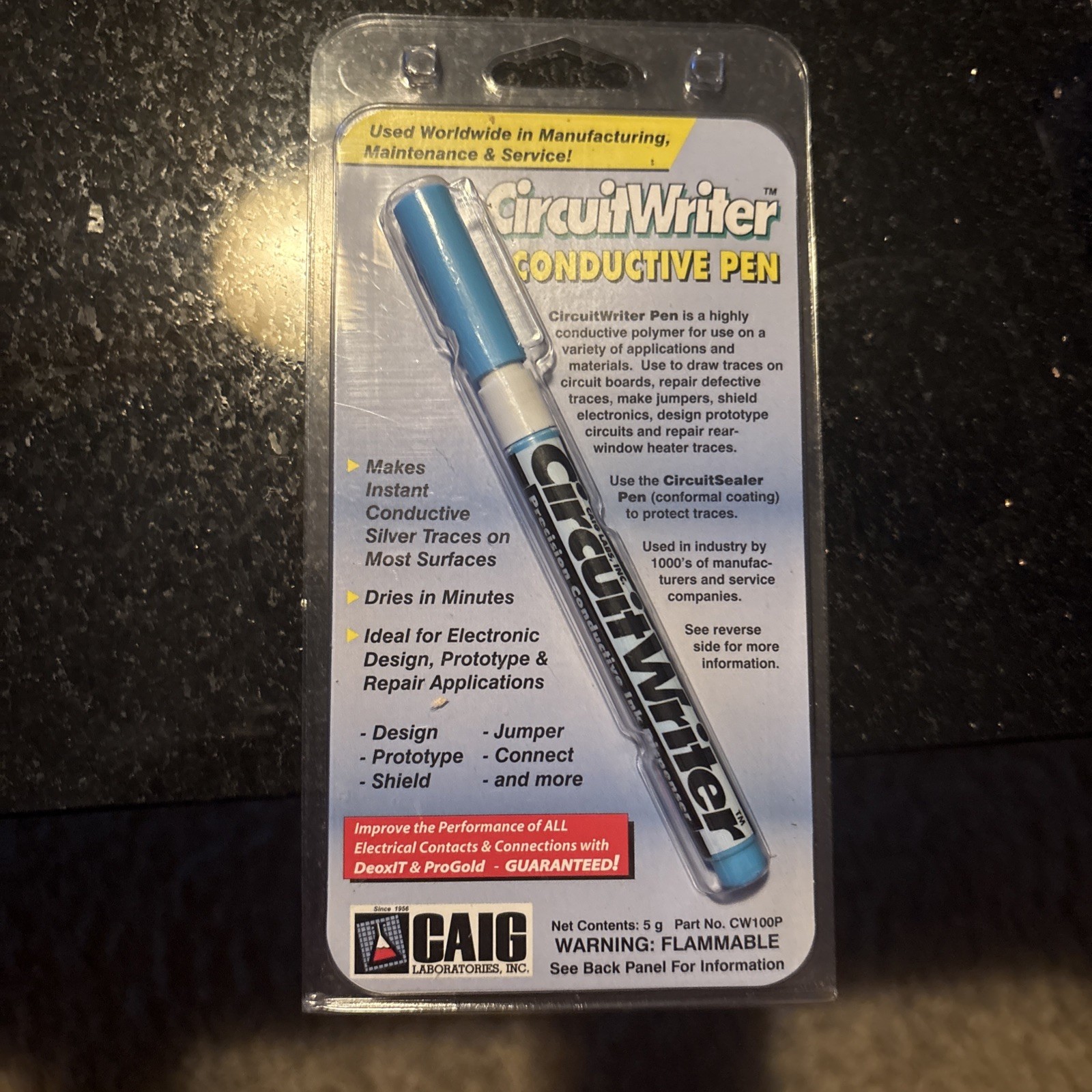 CAIG LABS CW100P Conductive Silver Pen Circuit Writer Untested