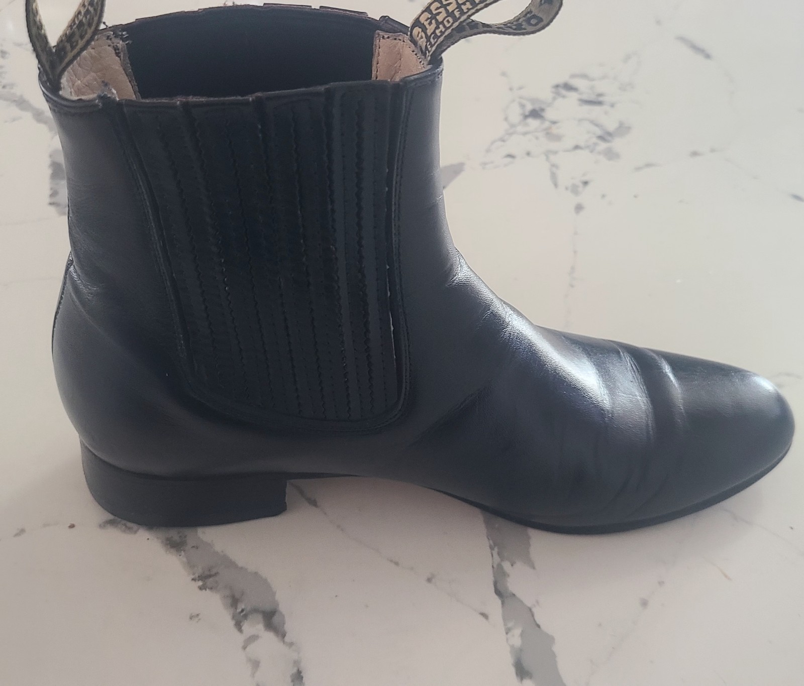 Men's Dress Boots Besserro Black, Double Zipper All Leather SIZE 27/9-9.5