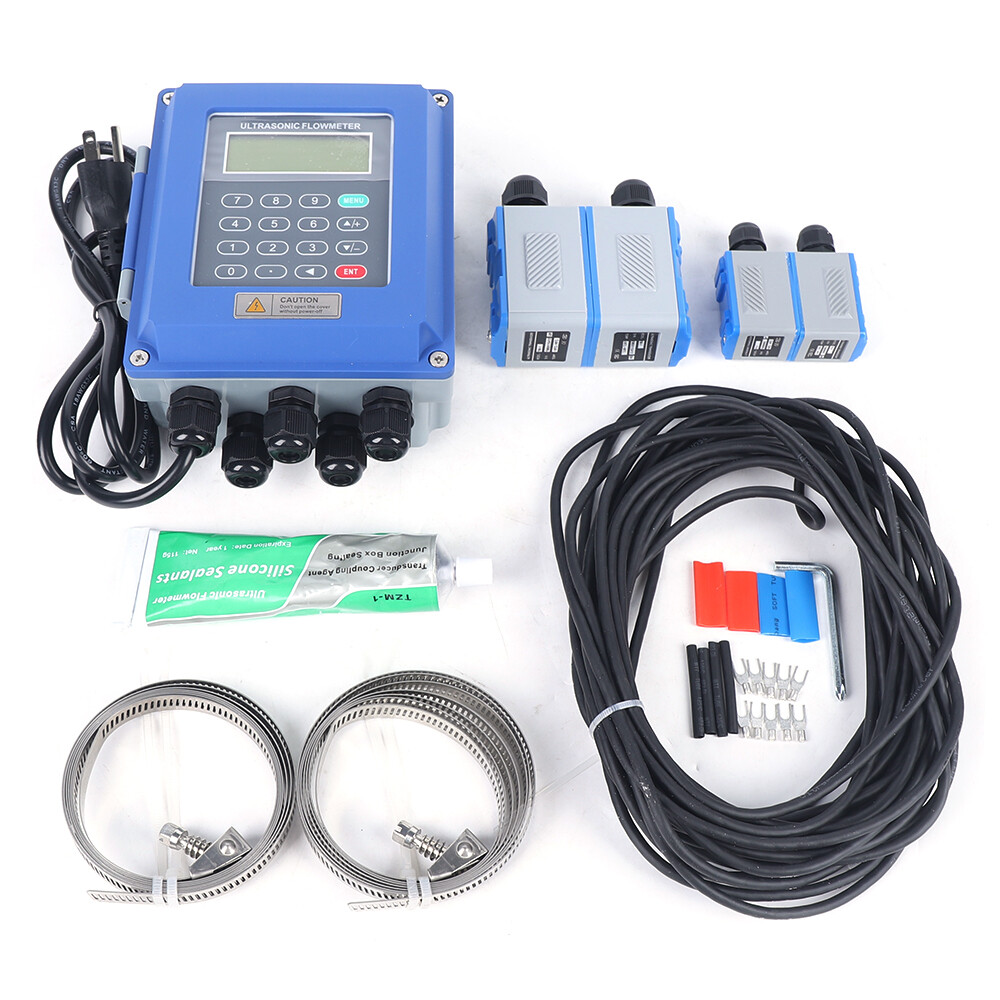 TUF-2000B Ultrasonic Clamp-On Flow Meter TM-1 TS-2 Wall Mount DN20-700mm