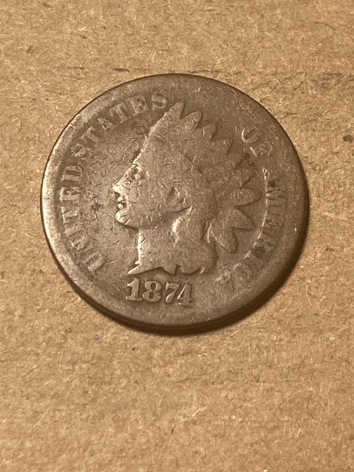 1874 Indian Head Cent - As Shown! (#1356)