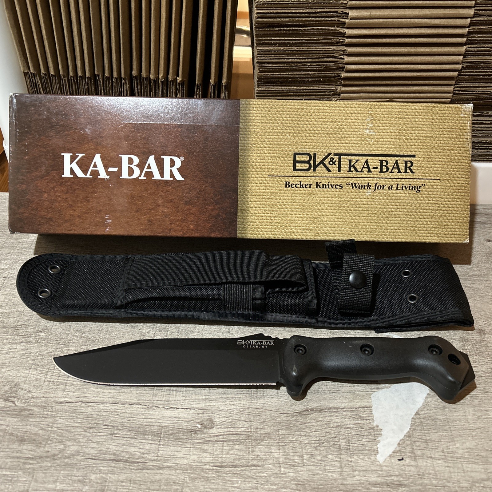 Ka-Bar BK7 Becker Combat Utility 7" Fixed Clip Point Plain Black 1095 Cro-Van