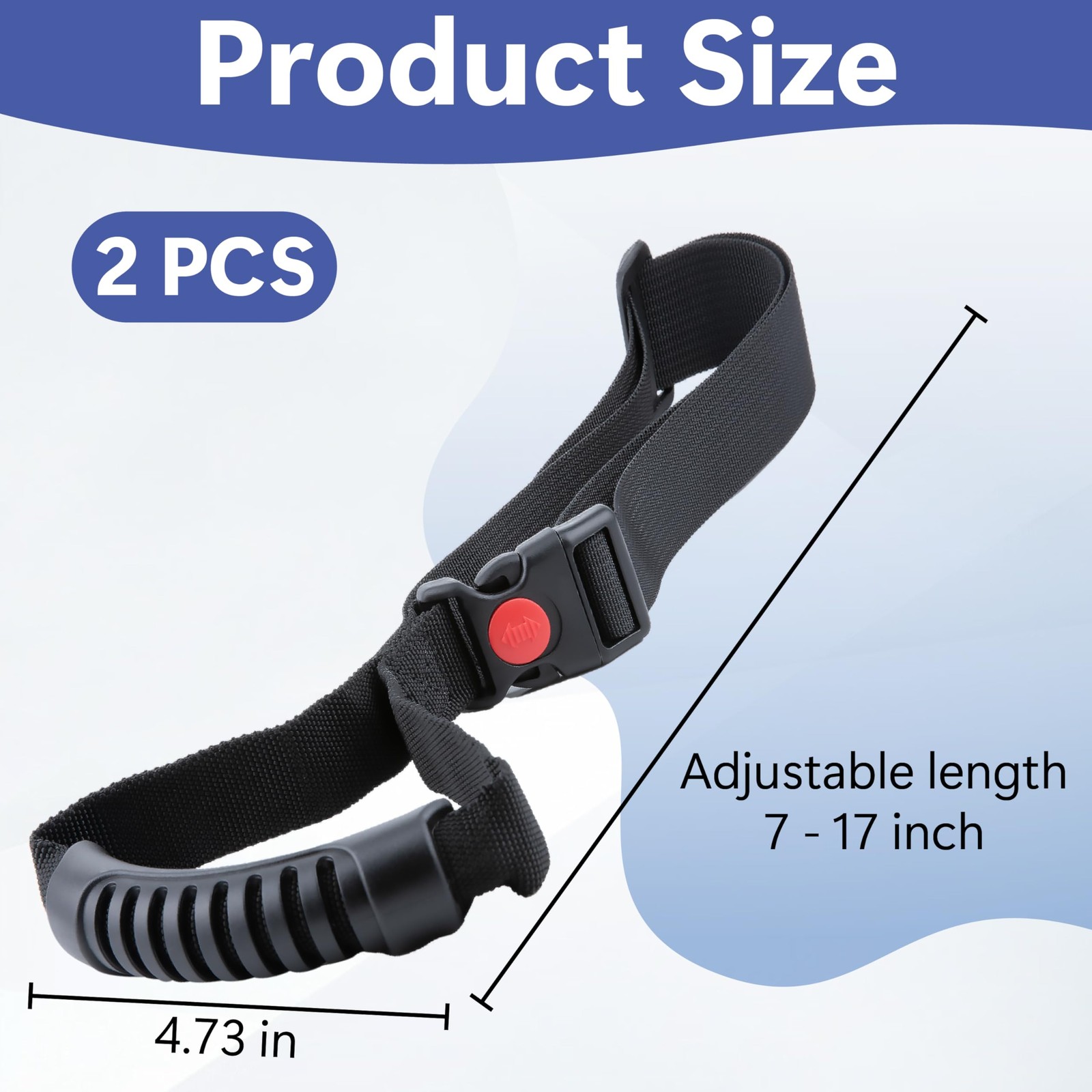 2 Pcs Car Adjustable Grab Handles Black Interior Assist Handle Accessories