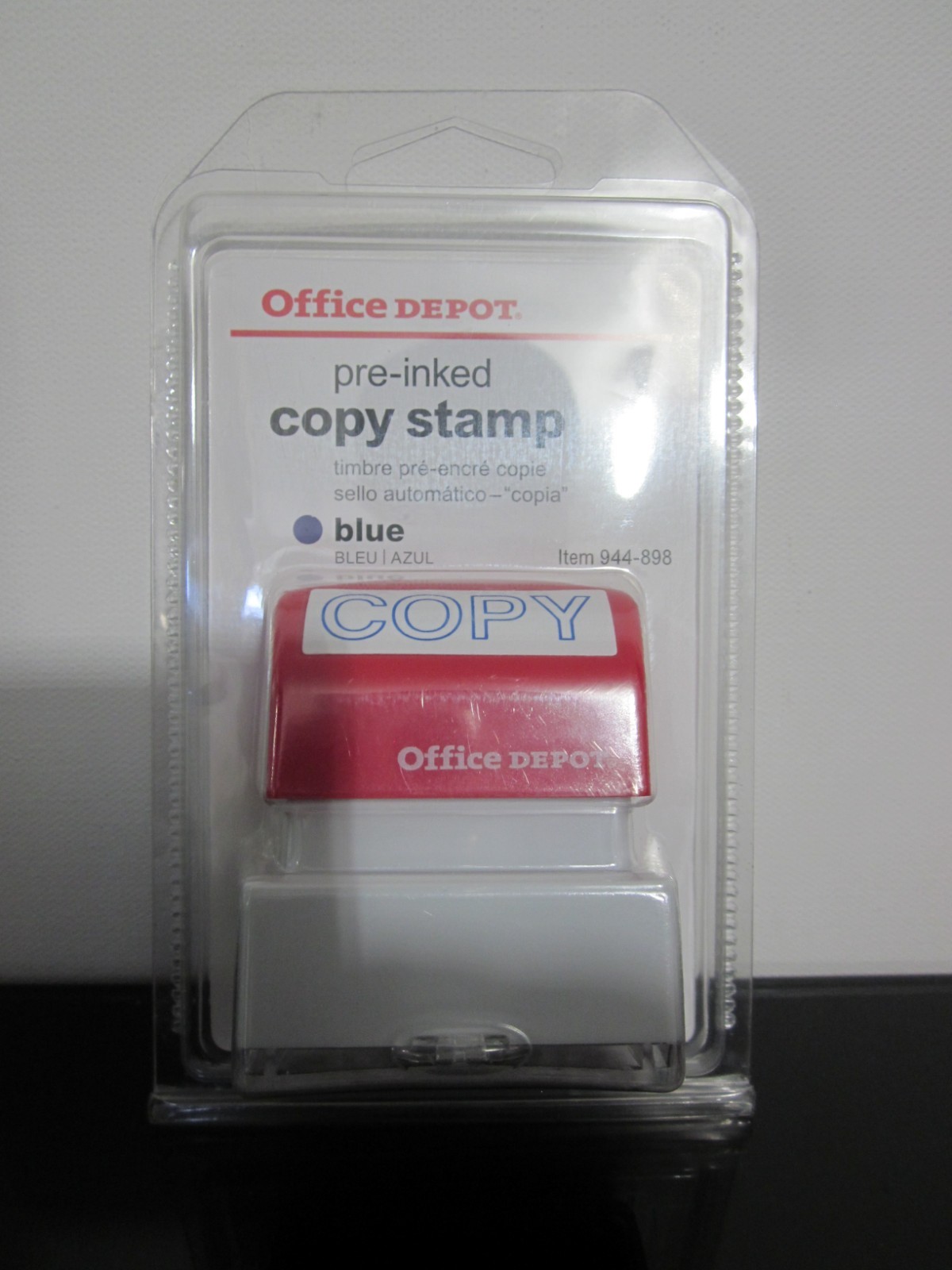 Office Depot Brand Pre-Inked Message Copy Stamp Blue 944-898