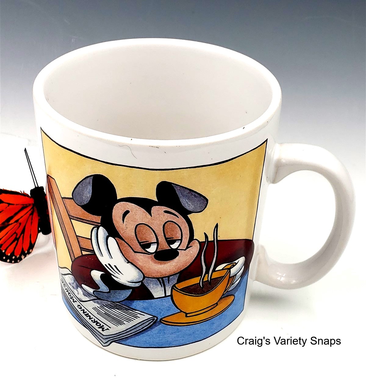 DISNEY Mickey Morning Mouse Ceramic Mug, LARGE UNUSED