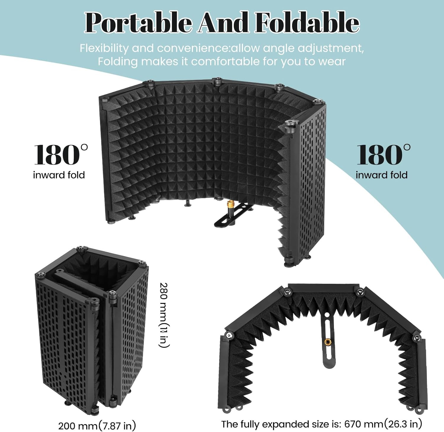 Microphone Stand with Isolation Shield,Recording Studio Equipment with Pop