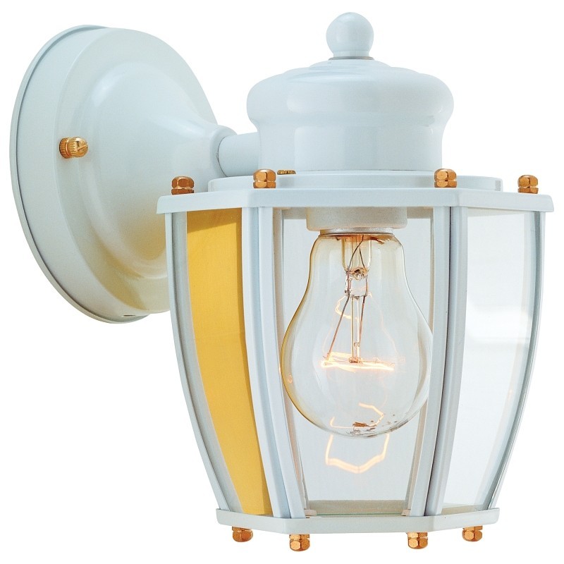 Boston Harbor HV-66961-WH Outdoor Wall Lantern, 120 V, 60 W, Steel Fixture, Whit