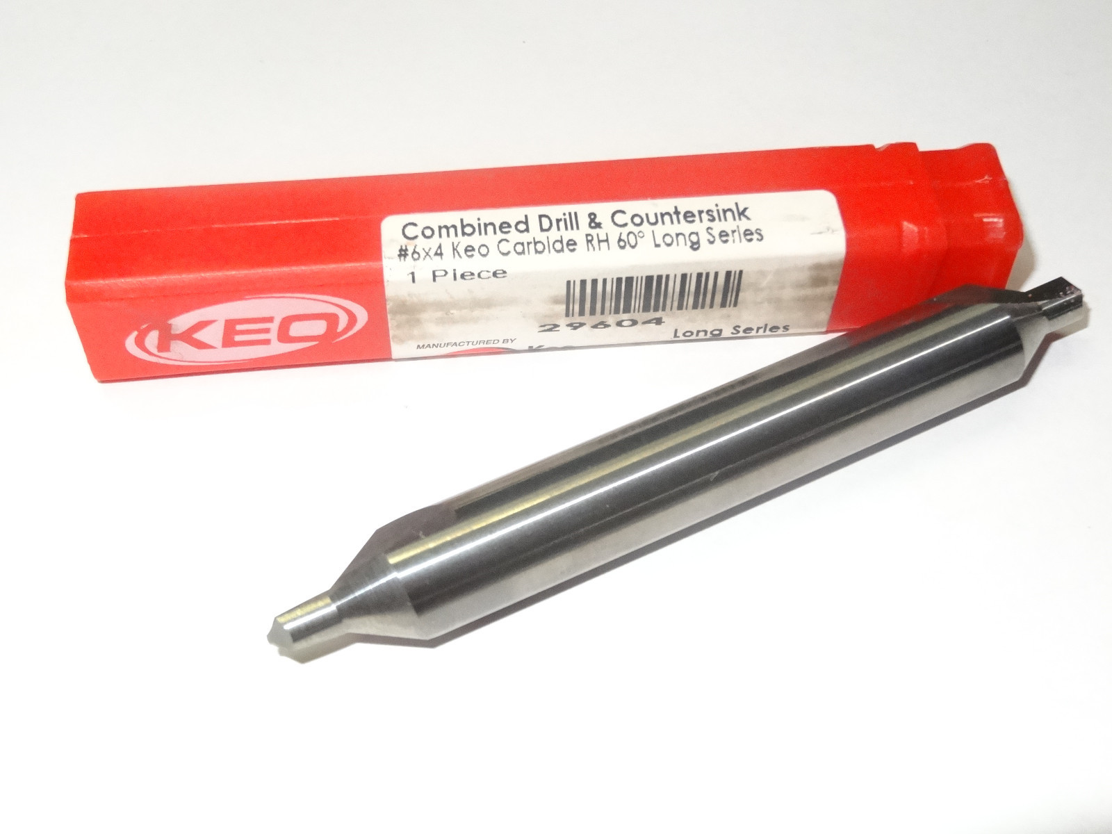 KEO CUTTERS #6 x 4" Long Carbide 60 Degree Combined Drill & Countersink 29604