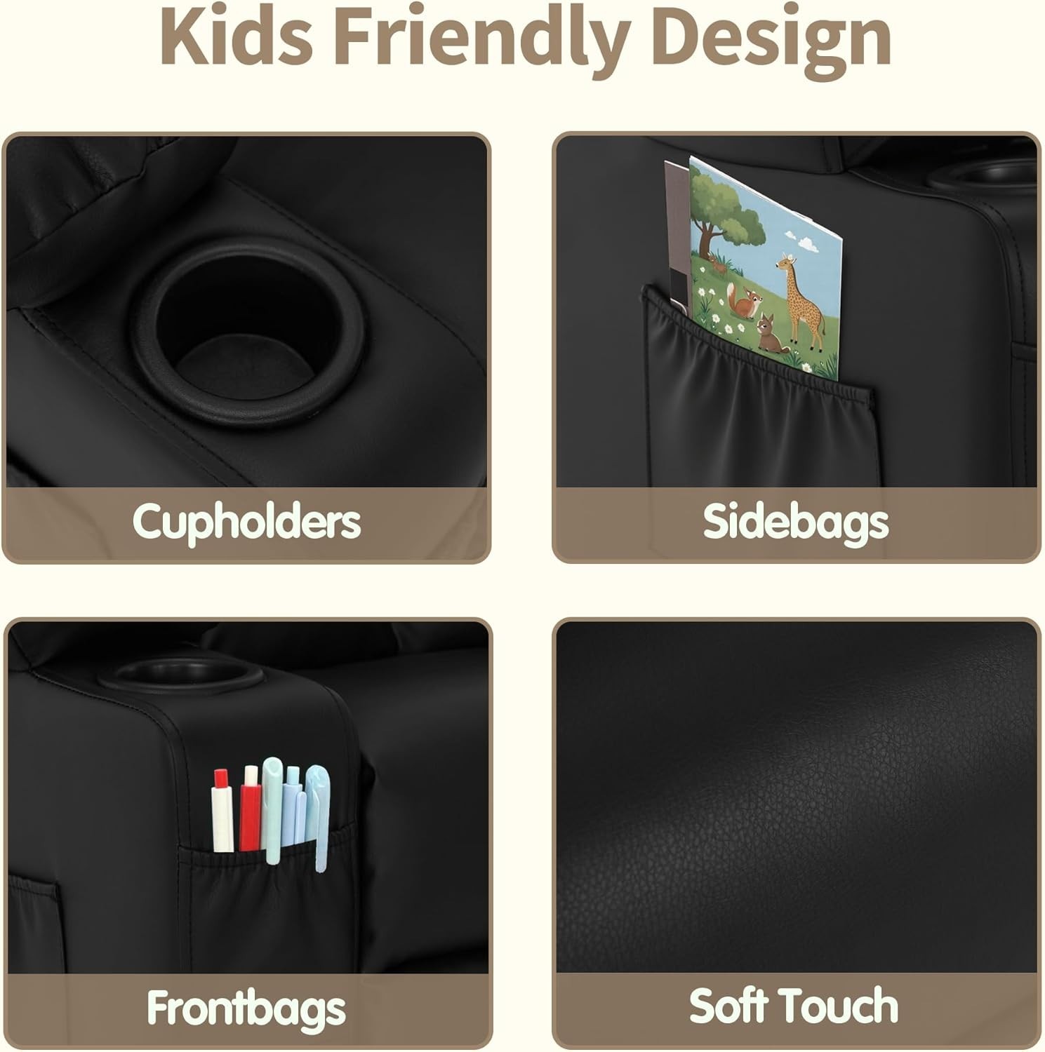 Big Kids Recliner for Ages 3+, Child Reclining Chair, Toddlers Recliner Sofa ...