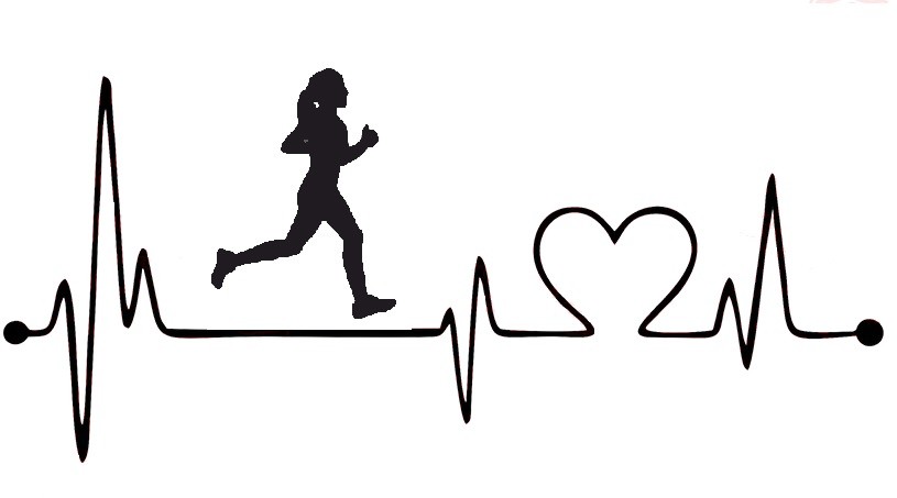 2 stickers running woman heartbeat car sticker decal 18 cm tuning JDM