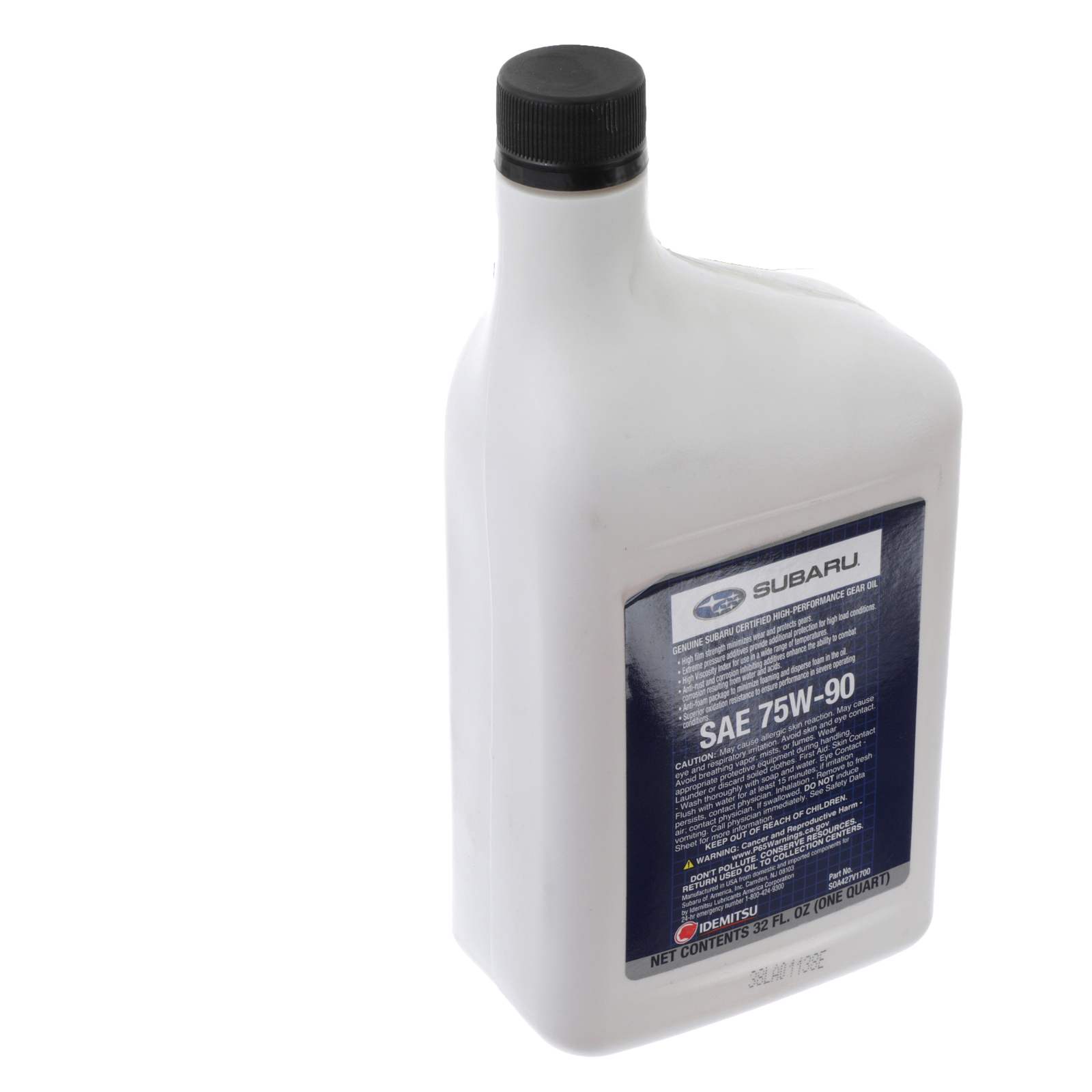 OEM NEW Subaru High Performance Gear Oil SAE 75W-90 32oz 1 Quart SOA427V1700