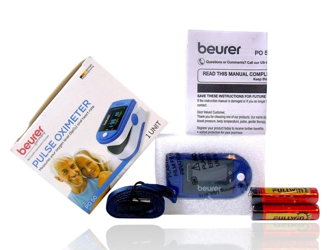 Fingertip Pulse Oximeter, Blood Oxygen Saturation Heart Rate Monitor Beurer PO50