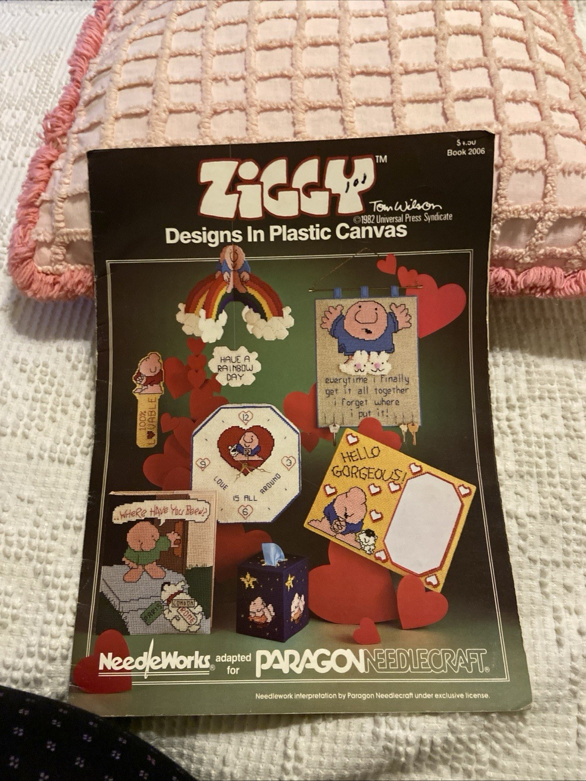 Ziggy Designs in Plastic Canvas 1982 Paragon .#2006 Bookmark Frame Mobile