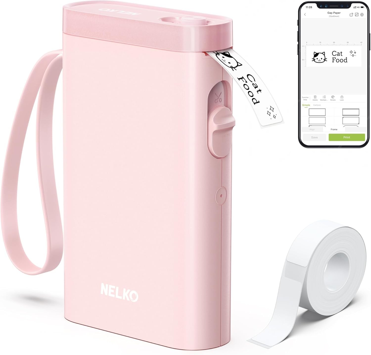 Nelko P21 Bluetooth Label Maker Mini Printer White