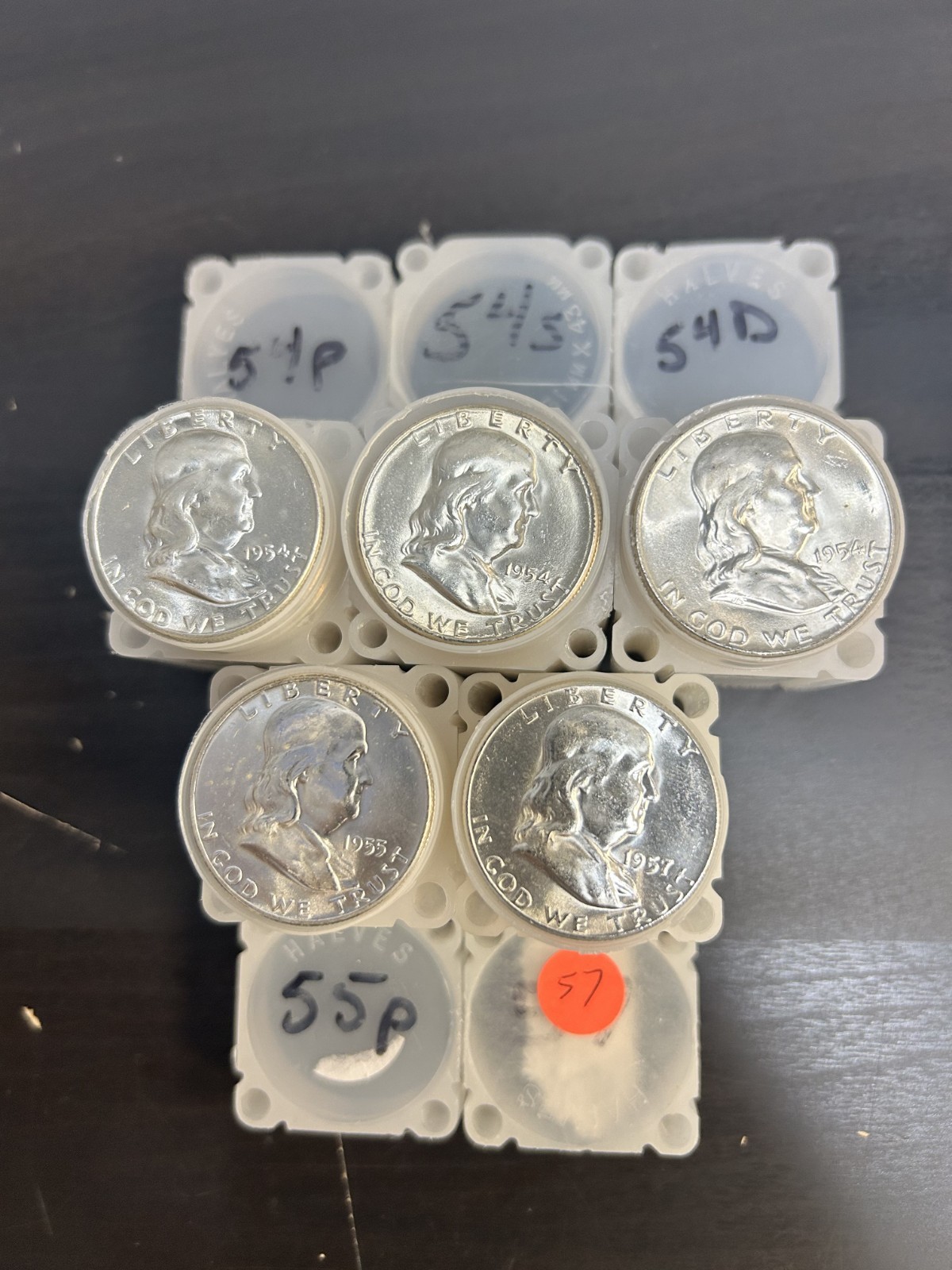 BEN FRANKLIN HALF DOLLAR ROLL BLAST WHITE BU ROLL 20 COINS ++MINT++