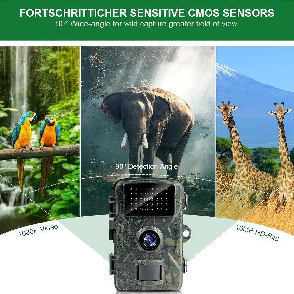 16MP 1080P Hunting Trail Camera Night Vision Motion Activated Scout Cam Monitor