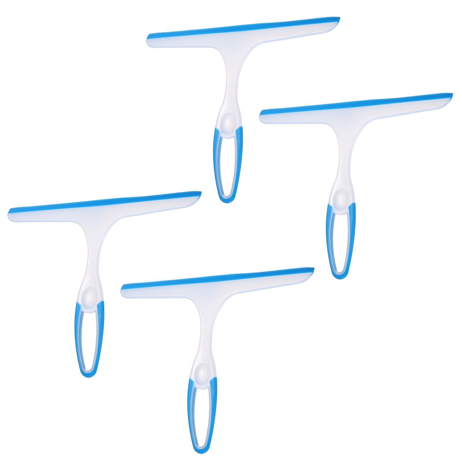 4 Pack 10 Inch Shower Squeegee for Glass Doors & Mirrors, Blue