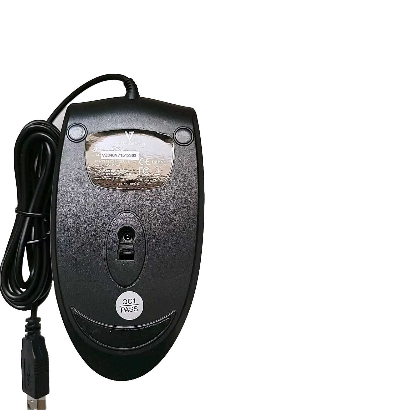 V7 Mouse USB Wired Optical MV3000010-5NC 3BTN Sliver / Black