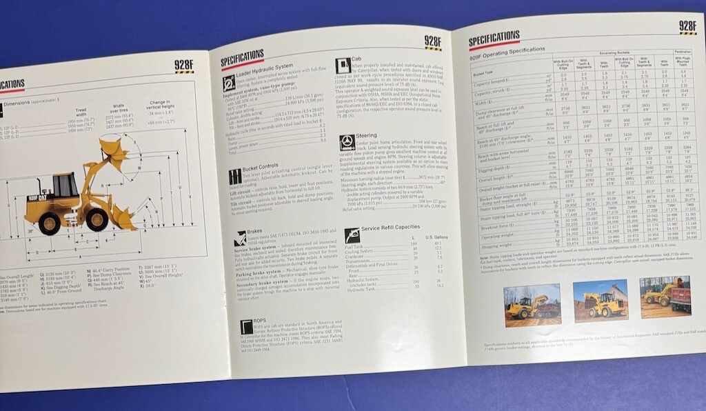 CATERPILLAR BROCHURE 928F Wheel Loader