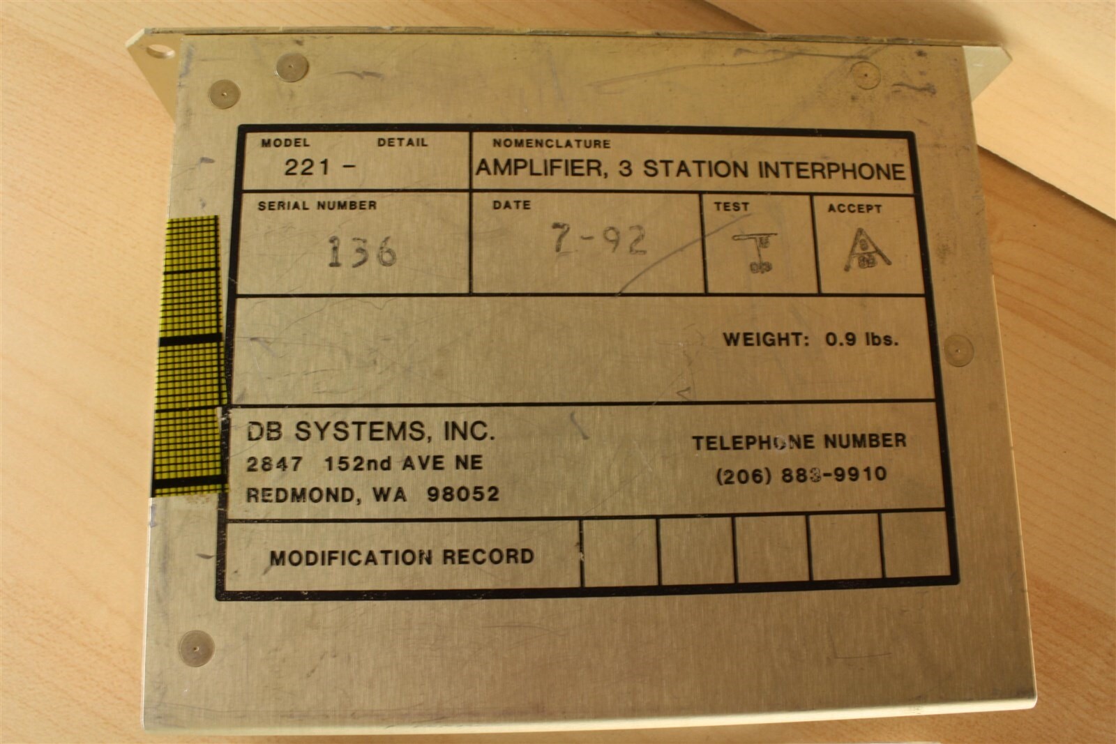 DB Systems Model 221- Audio Control Amplifier