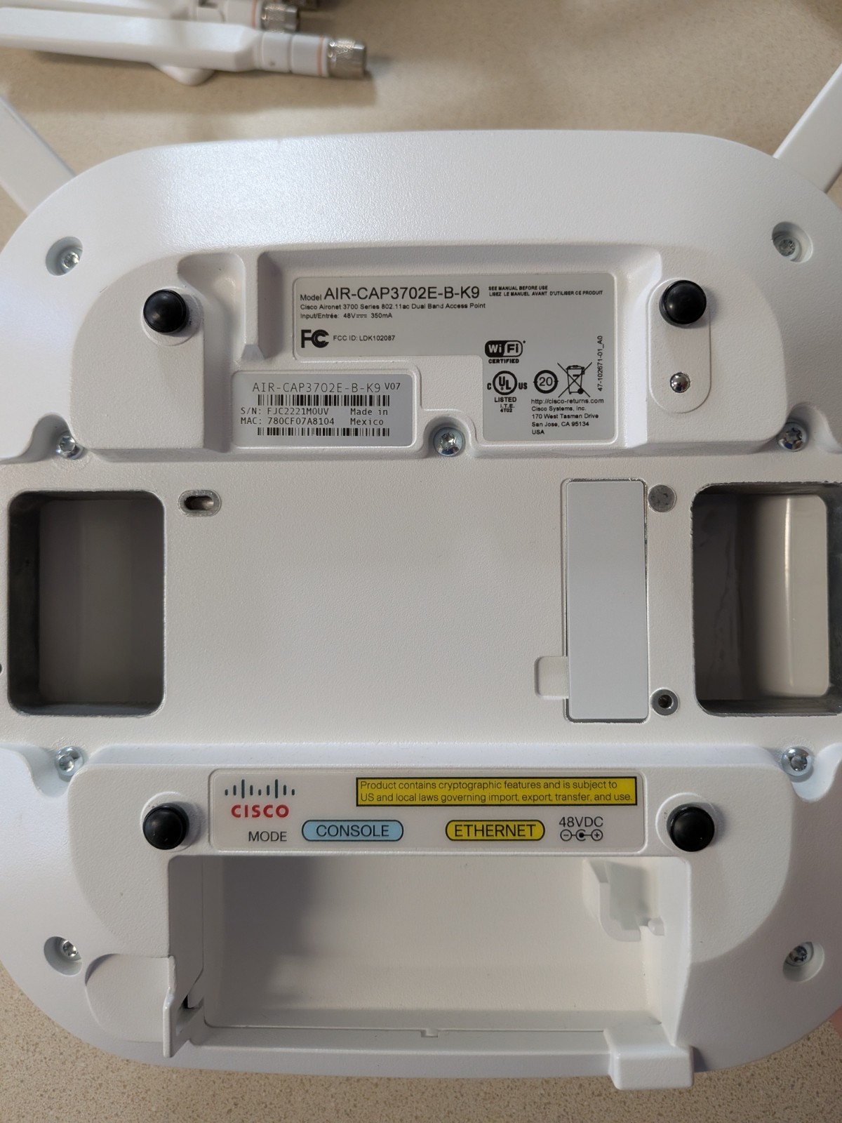Cisco AIR-CAP3702E-B-K9 Aironet 3702P Wireless Access Point