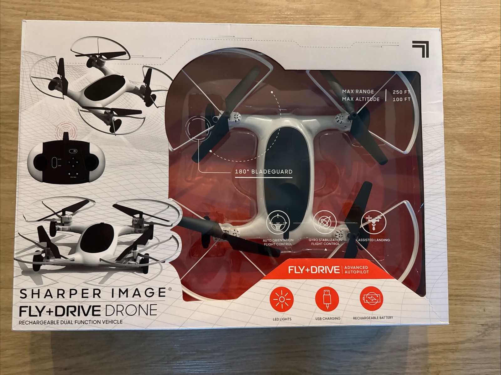 Sharper Image Fly And Drive Drone New In Box