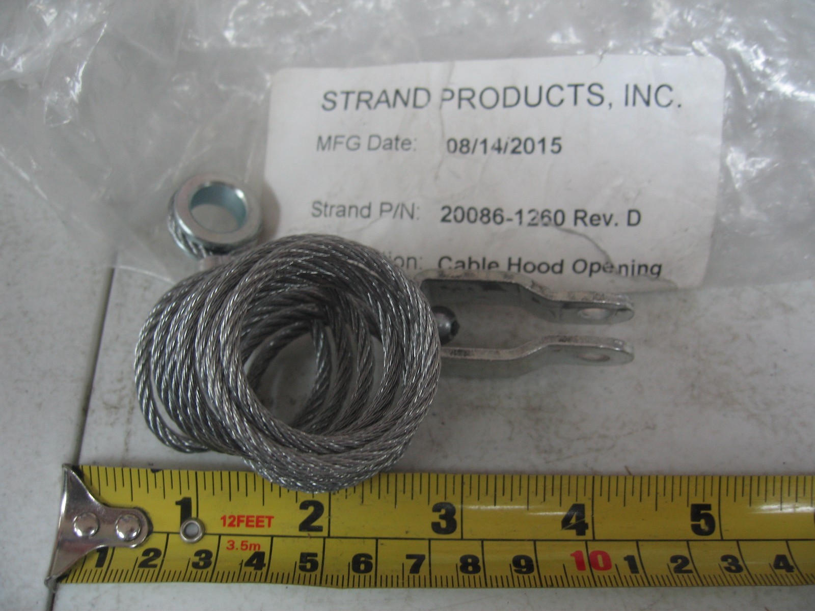 Commercial Semi Truck Hood Opening Cable 40" Stand Products Inc. P/N 20086-1260