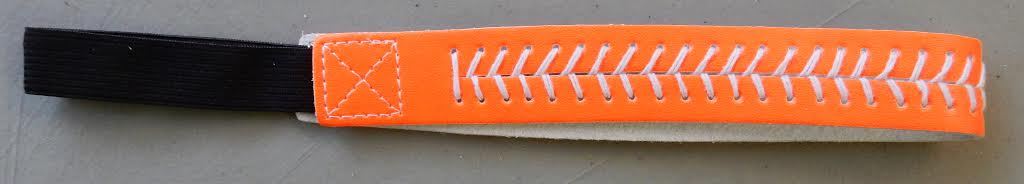 NEW Neon Orange White Stitch Softball Baseball Sport Headband Hair Accessory