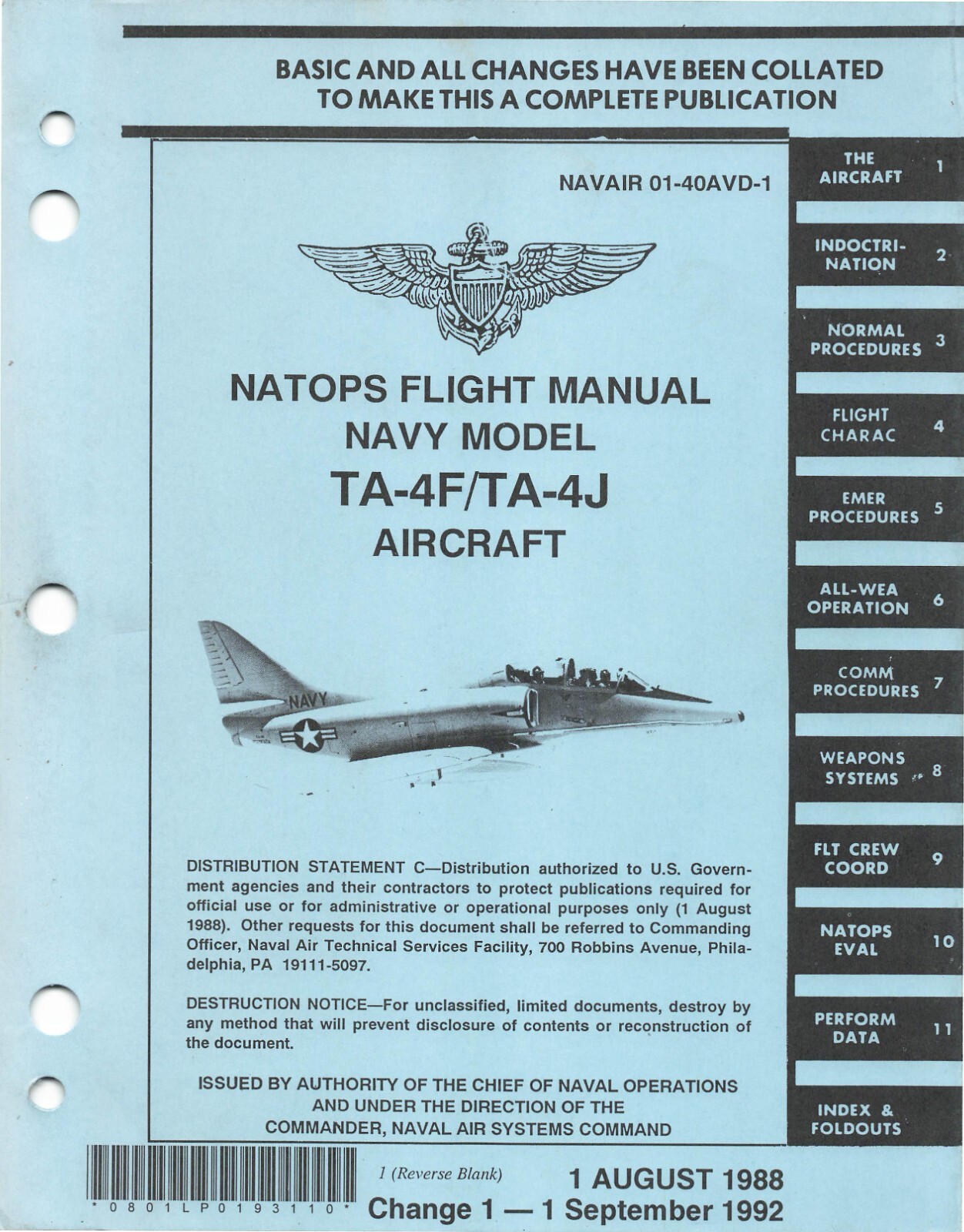 Douglas TA-4F, TA-4J Skyhawk 1992 NATOPSS Flight Manual Pilot s Handbook - CD