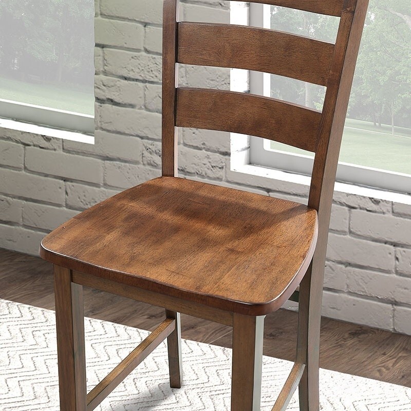 Solid Wood Traditional Dining Table Set of 5 Walnut Finish 1 Table and 4 Chairs