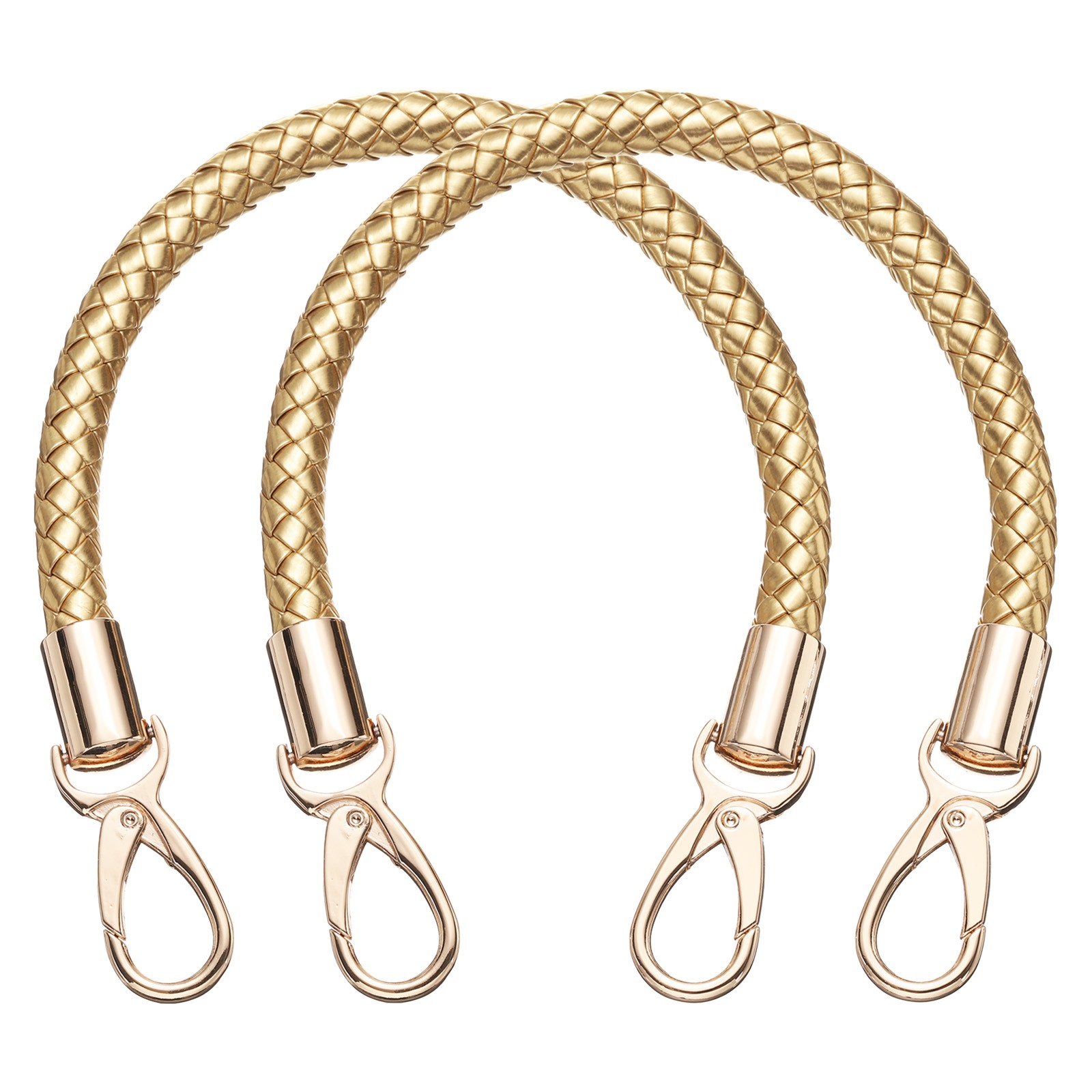 2 Pcs Leather Purse Strap, Braided Purse Replacement, Gold