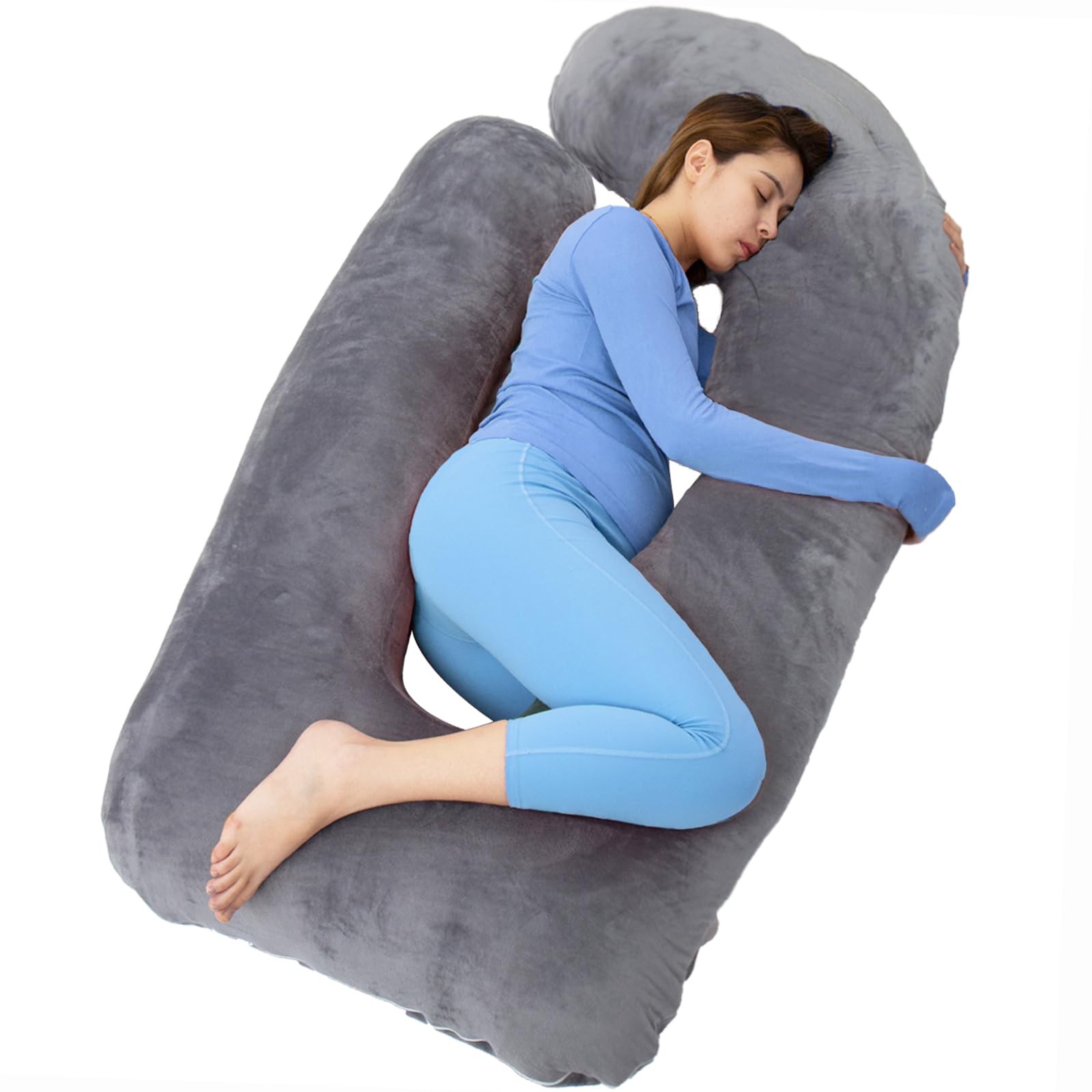 Pregnancy Pillows for Sleeping, 60 Inch U Shaped Maternity Body Pillow for Pr...