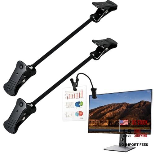 2 Pack Clip On Document Holder, Adjustable Gooseneck Computer Monitor File 2pcs