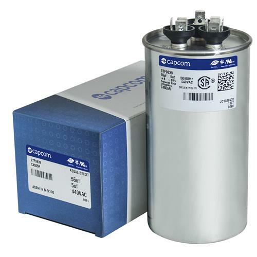 Genteq Capacitor Round 55/5 uf MFD 440 volt Replaces GE Industrial 97F9839BX