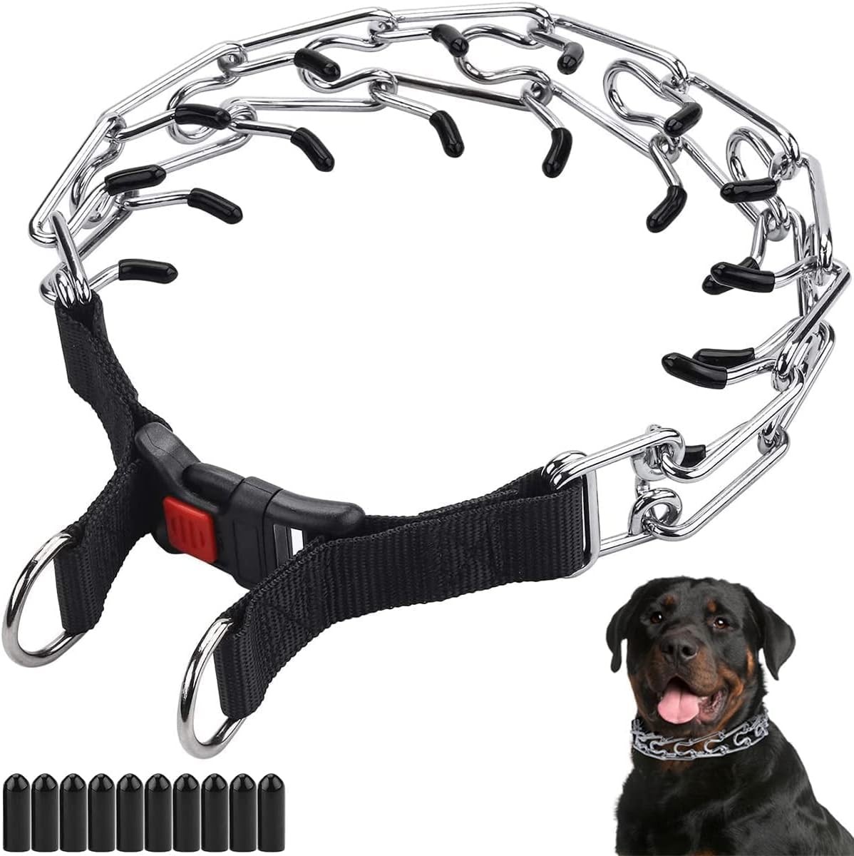 CBBPET Dog Prong Collar Adjustable Training Quick Release