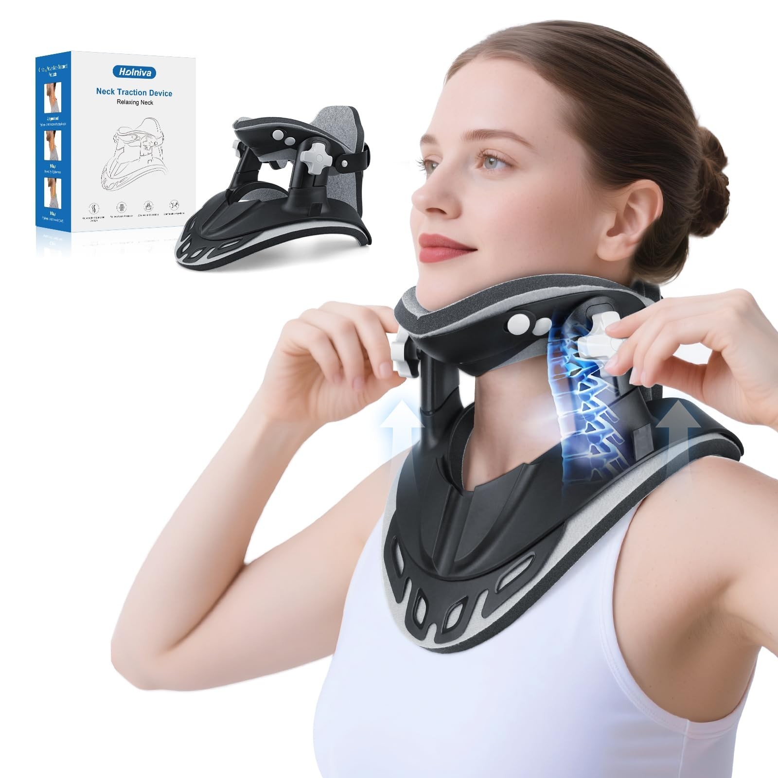 Neck Stretcher Cervical Traction, Adjustable Cervical Neck Traction Device, N...