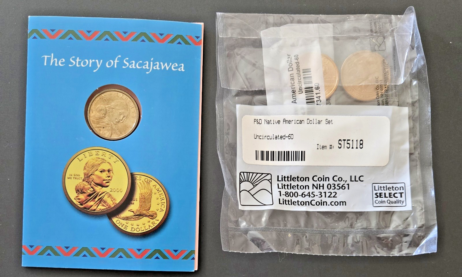Lot of 3 Sacagawea Native  American Dollar Coins, 2000 P  & D - Uncirculated